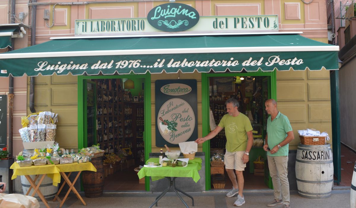 Levanto en Ligurie atelier pesto vitrine